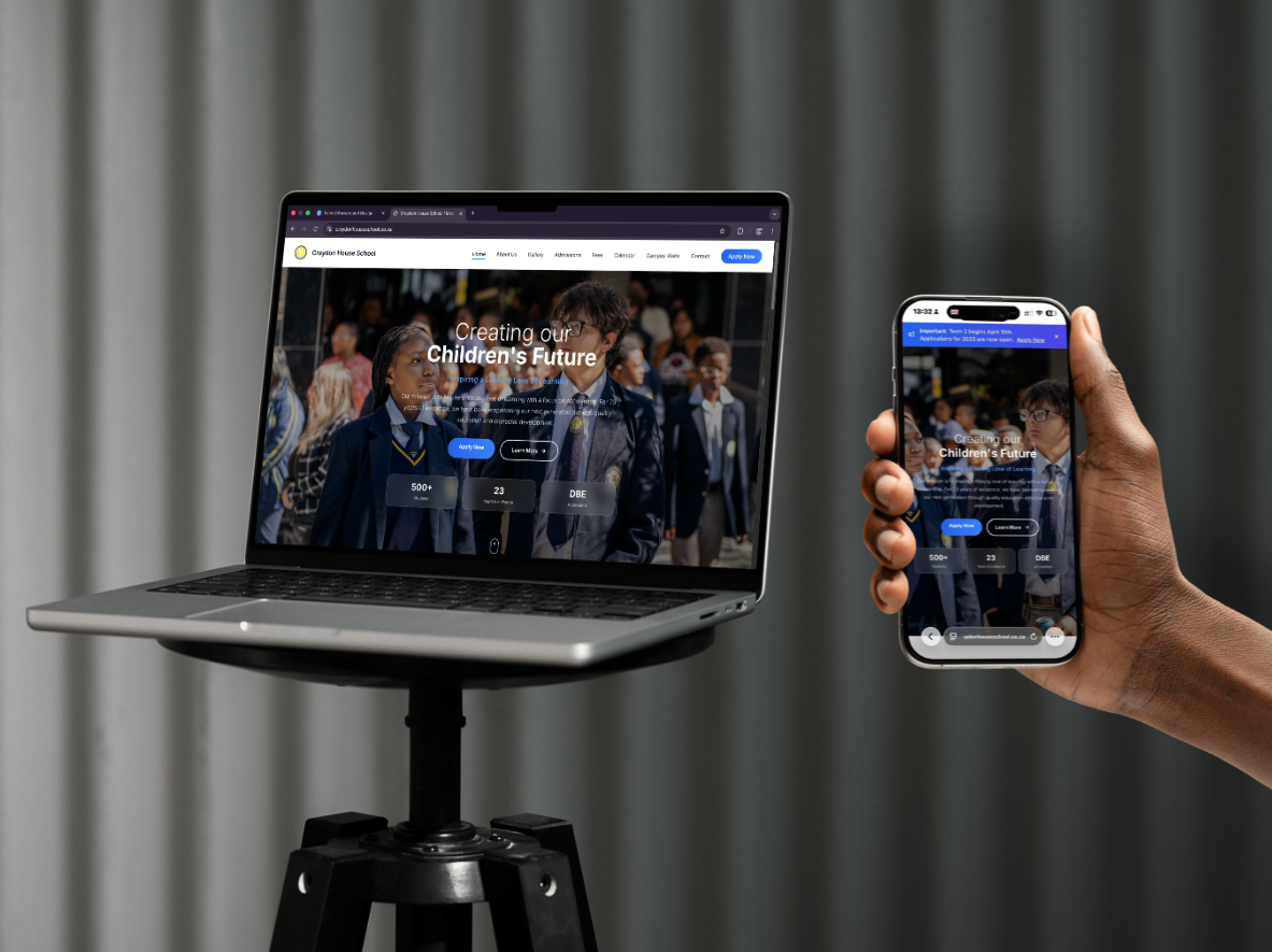 Croydon House website displayed on laptop and mobile